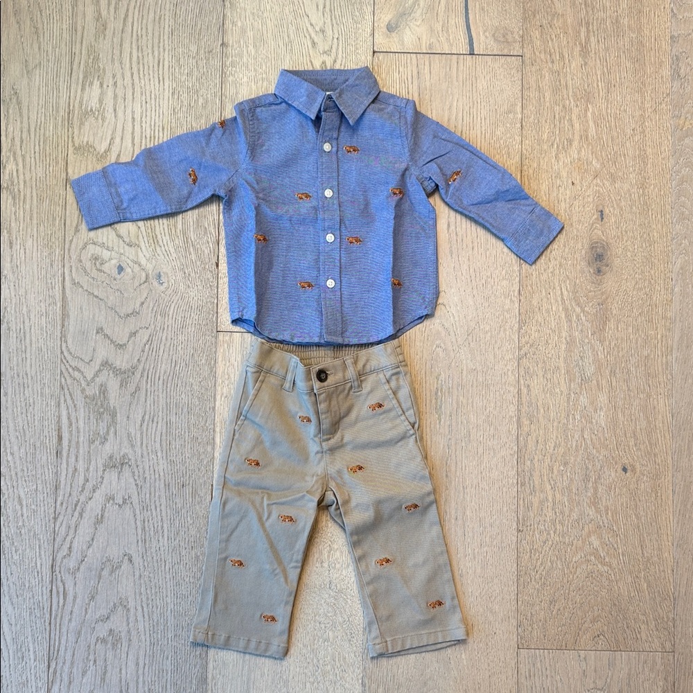 Janie and Jack Tiger Outfit Set – 6–12 Months, NWOT